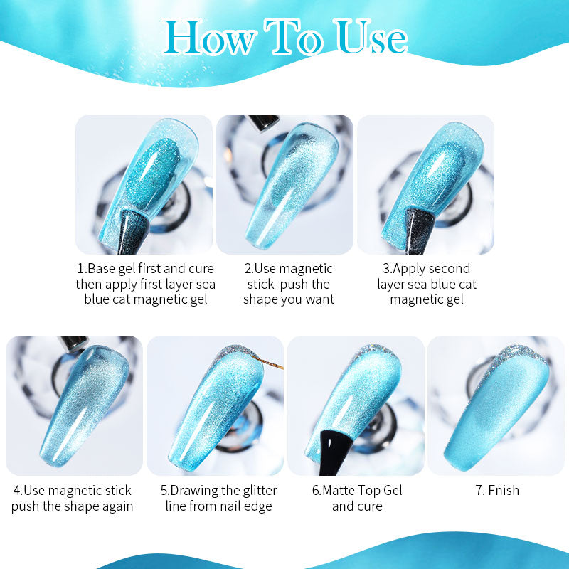 Rainbow Cat Eye Magnetic Gel Nail Polish