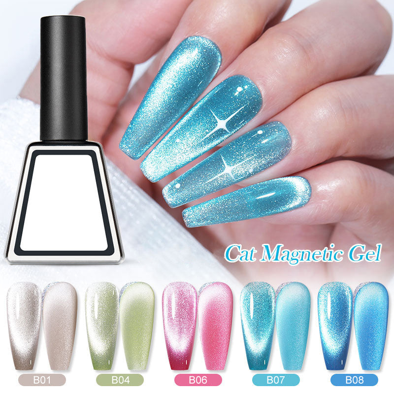 Rainbow Cat Eye Magnetic Gel Nail Polish