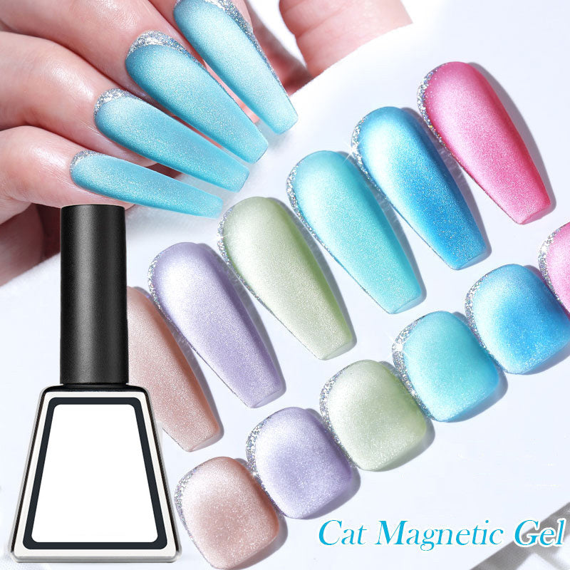 Rainbow Cat Eye Magnetic Gel Nail Polish